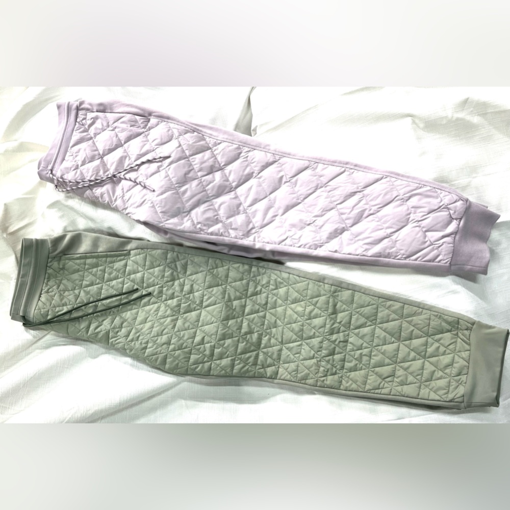 Athleta Quilted Joggers in Sage and Lilac - Picture 2 of 7
